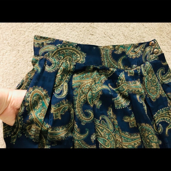 Herman Geist Skirt Sz 8 Vintage Pleated Paisley Maxi Gorgeous - Picture 2 of 13
